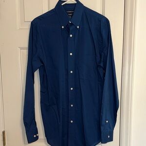 Croft & Barrow Blue Button Down Fitted Dress Shirt Long Sleeve